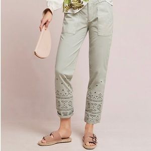 Anthropologie Eyelet Wanderer Utility Trousers